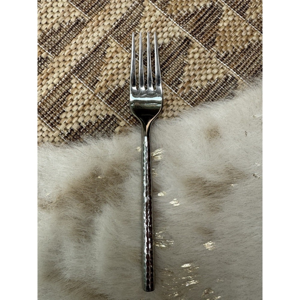 Michael Lloyd 18/8 Stainless Steel Solid Salad Fork Boulder Pattern 7.5"